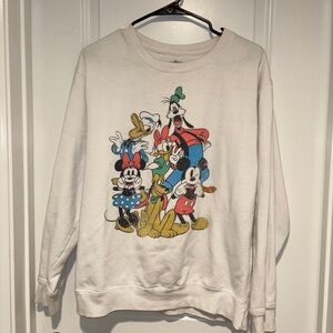 Disney Mickey White Crewneck Sweatshirt